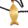 Women Vintage Nepal Ethnic Style Fish Pendant Long Handmade Beaded Necklace