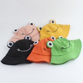 Parent-Kid Frog Bucket Hat Panama Fishing Hat Cartoon Cute Hats For Women Men Bob Chapeau Outdoor Sun Fisherman Caps (Color: YELLOW, size: Adult Size)