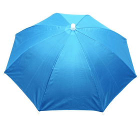 Portable Rain Hat Outdoor Folding Umbrella Fishing Sun Shade Anti-UV Camping Fishing Headwear Cap Beach Head Hat Accessory (Color: SKY BLUE)