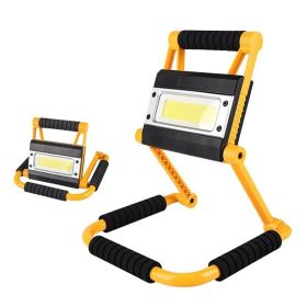 1Pack LED Working Light High Lumen Rechargeable Floodlight Portable Foldable Camping Light With 360¬∞ Rotation Stand (Color: YELLOW)