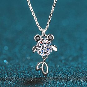 Sterling Silver Mosang Diamond Fish Necklace (Style: 1carat mosonite)
