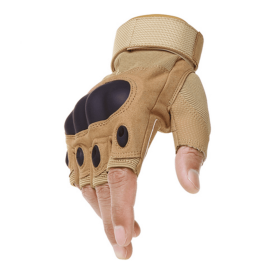 Tactical Hard Knuckle Fingerless Gloves For Hunting Shooting Airsoft Paintball (Color: YELLOW, size: XL)