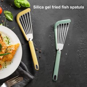 Nonstick Fish Spatula, Thin Slotted Spatulas Turner Silicone Fish Spatulas For Nonstick Cookware, High Heat Resistant BPA Free Cooking Utensils, Ideal (Color: YELLOW)