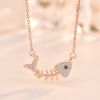 Gift CZ Fish Bones 925 Sterling Silver Necklace